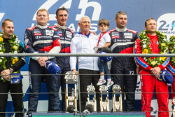 LMGT Am podium: class winners #72 SMP Racing Ferrari 458 GTE: Andrea Bertolini, Viktor Shaitar, Alexey Basov with SMP owner Boris Rotenberg