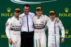 Podium: el ganador Nico Rosberg, segundo lugar, Lewis Hamilton, tercer lugar, Felipe Massa