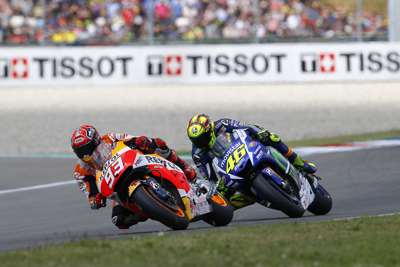 Marc Marquez, Repsol Honda Team, und Valentino Rossi, Yamaha Factory Racing