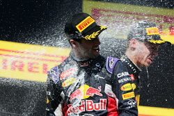 Daniel Ricciardo, Red Bull Racing fête sa troisième place sur le podium
