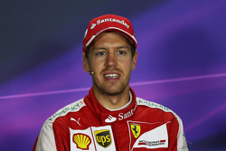 Sebastian Vettel, Ferrari, en la conferencia de prensa de la FIA