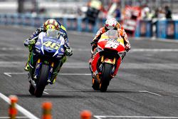 Valentino Rossi, Yamaha Factory Racing, et Dani Pedrosa, Repsol Honda Team