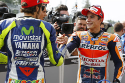Le deuxième, Marc Marquez, Repsol Honda Team et le troisième, Valentino Rossi, Yamaha Factory Racing