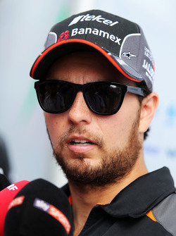 Sergio Pérez, Sahara Force India F1 con los medios de comunicación