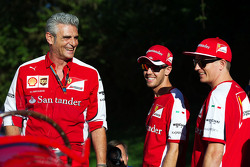 Maurizio Arrivabene, Ferrari, Team Principal avec Kimi Raikkonen, Ferrari et Sebastian Vettel, Ferrari