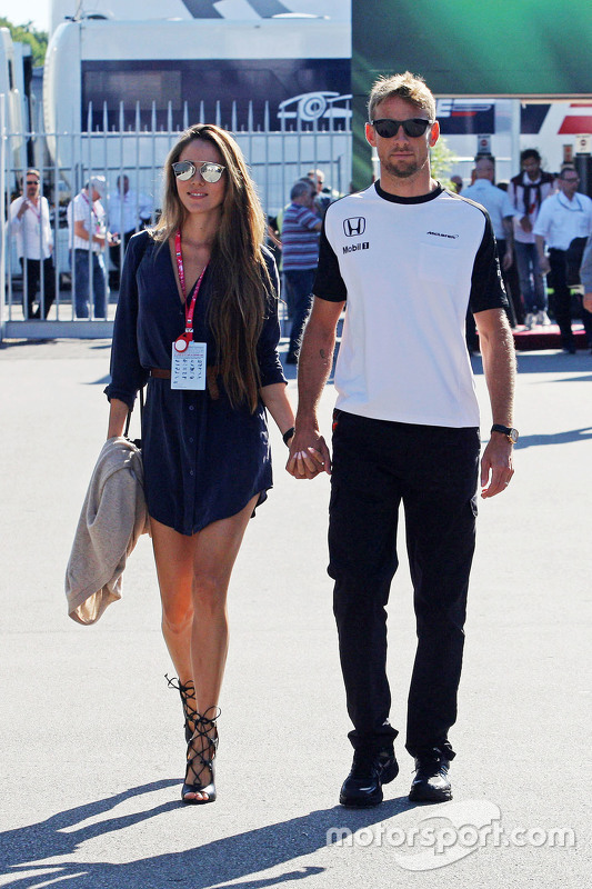 Jenson Button, McLaren com sua mulher  Jessica Button