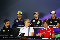 FIA Conferencia de prensa: Felipe Nasr, Sauber F1 Team, Sergio Pérez, Sahara Force India F1, Pastor Maldonado, Lotus F1 Team, Romain Grosjean, Lotus F1 Team, Valtteri Bottas, Williams, Roberto Merhi, Manor Marussia F1 Team