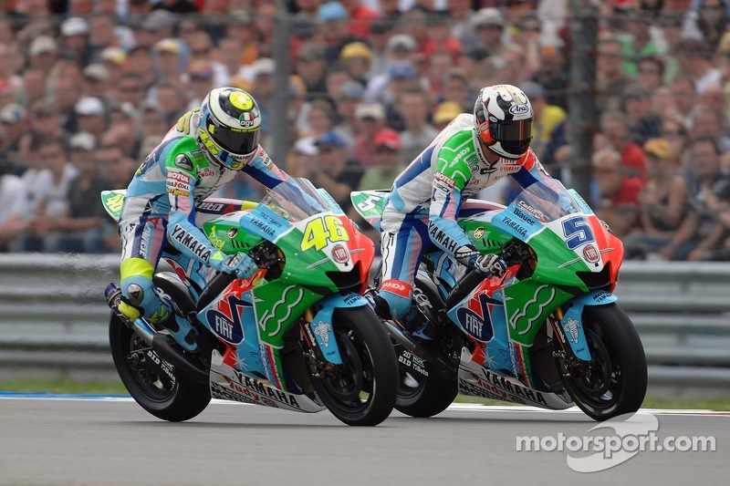 Valentino Rossi et Colin Edwards (Fiat Yamaha) - GP des Pays-Bas 2007