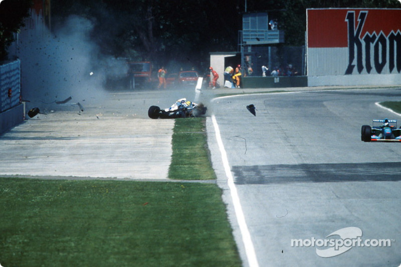 The fatal crash of Ayrton Senna at Tamburello