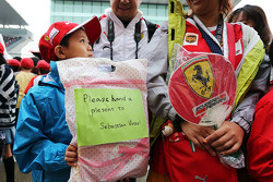 A young Sebastian Vettel, Ferrari fan