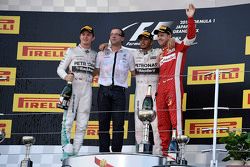 Podium: Race winner Lewis Hamilton, Mercedes AMG F1 Team, second place Nico Rosberg, Mercedes AMG F1 Team, third place Sebastian Vettel, Ferrari