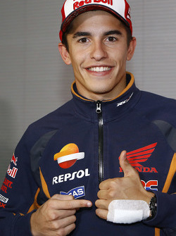 Marc Marquez, Repsol Honda Team with his injured hand