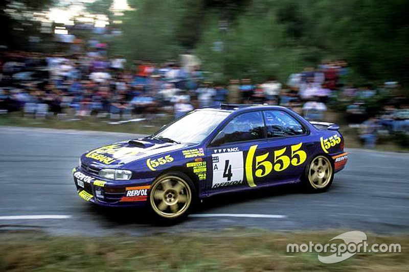 Colin McRae sur une Subaru lors du Rallye de Catalogne 1995