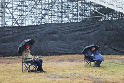 Fans in the rain
