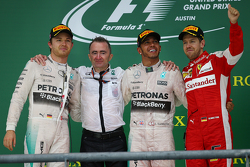 Lewis Hamilton, Mercedes AMG F1, Nico Rosberg, Mercedes AMG F1 W06 e Sebastian Vettel, Ferrari