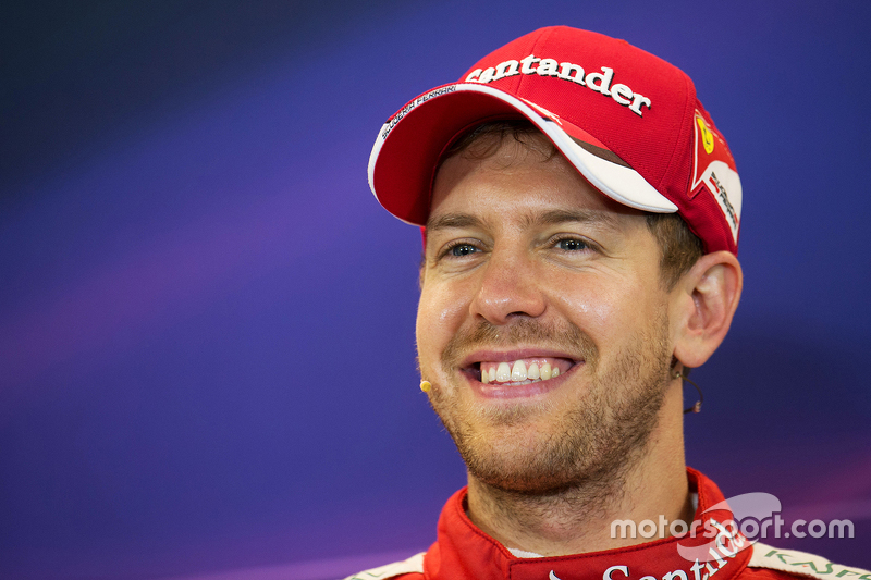 Le troisième, Sebastian Vettel, Ferrari lors de la conférence de presse de la FIA