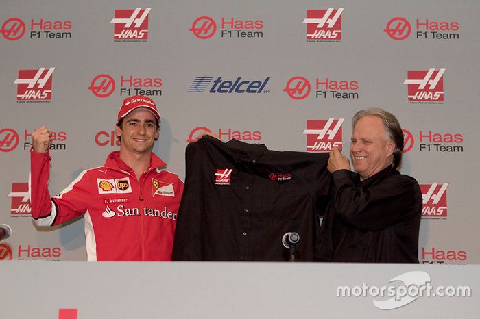 Esteban Gutiérrez y Gene  Haas, Presentación piloto F1 Equipo Haas