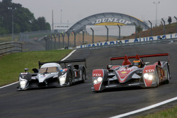 #9 Peugeot Sport Total Peugeot 908: Franck Montagny, Ricardo Zonta, Christian Klien, #1 Audi Sport North America Audi R10: Marco Werner, Frank Biela, Emanuele Pirro