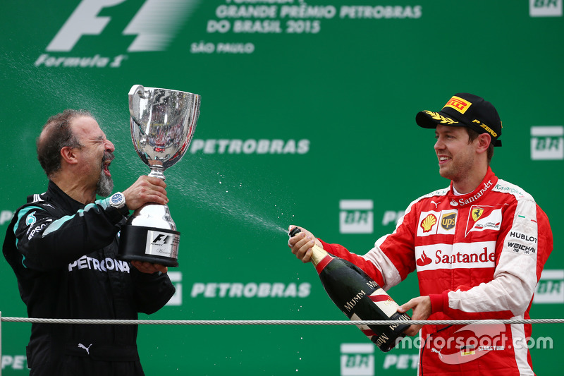 James Waddell, Mercedes AMG F1; 3. Sebastian Vettel, Ferrari SF15-T