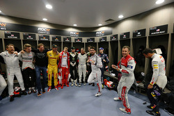 Jenson Button, Nico Hulkenberg, ROC founder Fredrik Johnsson, Ryan Hunter-Reay, Sebastian Vettel, Pe