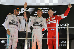 The podium: Race winner Nico Rosberg, Mercedes AMG F1 Team, second place Lewis Hamilton, Mercedes AMG F1 Team, third place Kimi Raikkonen, Ferrari