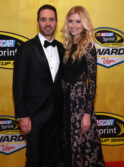 Jimmie Johnson, Hendrick Motorsports Chevrolet with wife Chandra