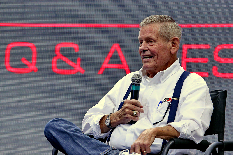 Bobby Unser speaks at the PRI Show