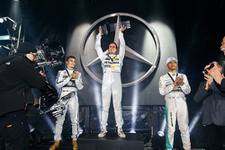 Winner Daniel Juncadella, second place Pascal Wehrlein, third place Lewis Hamilton, Mercedes AMG F1