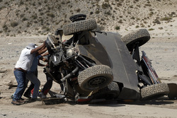 #314 Peugeot: Sèbastien Loeb, Daniel Elena after their crash