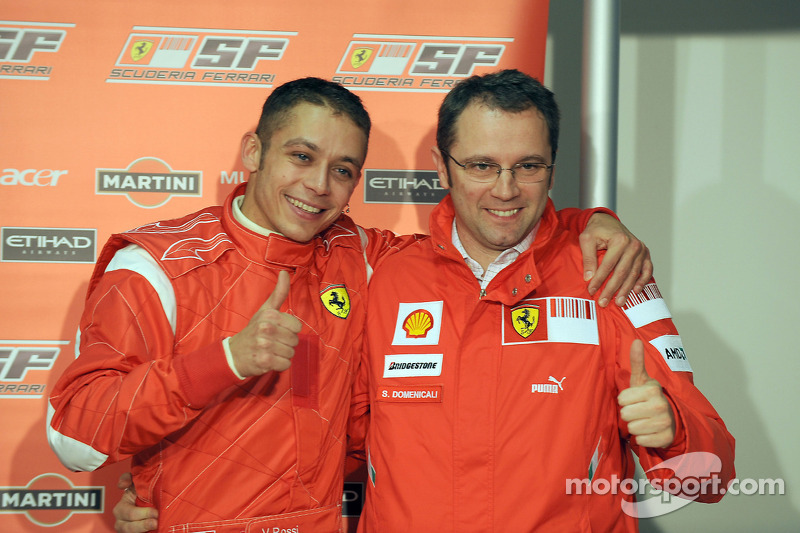 Fiorani 2008: Valentino Rossi met de Ferrari F2008