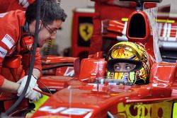 Valentino Rossi in the Ferrari F2008