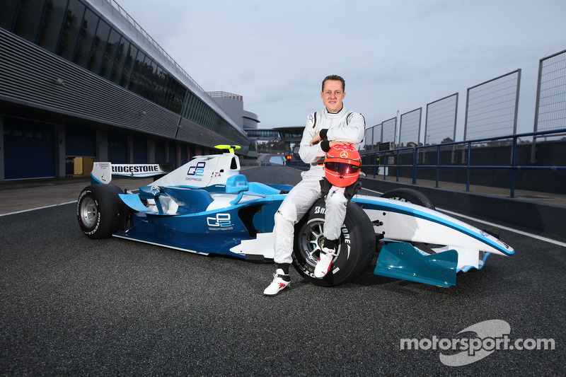 Michael Schumacher tests a GP2 car