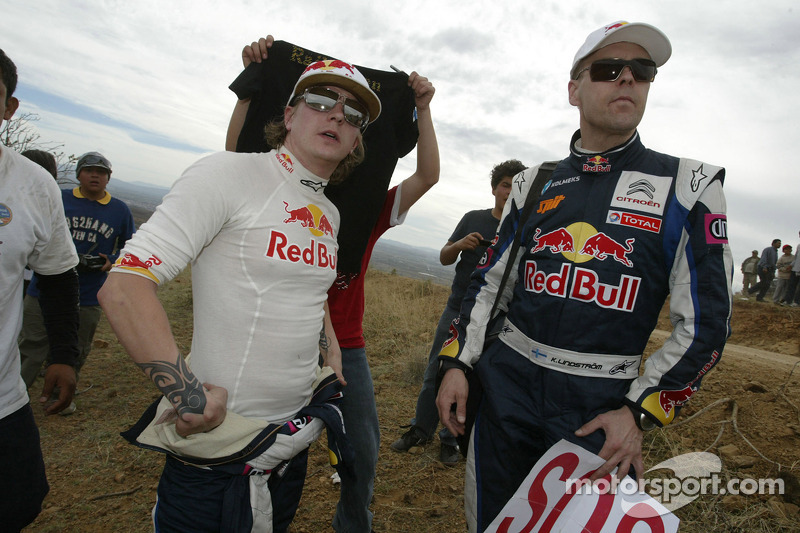 Кімі Райкконен і Кай Ліндстром, Citroen C4 WRC, Citroën Junior Team після аварії в ралі